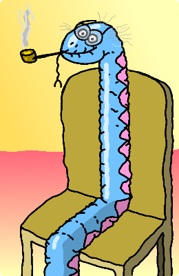 Elderly Snake With Pipe