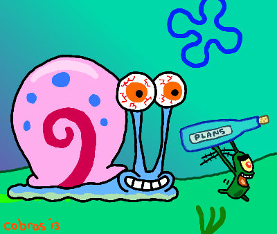 Gary the sea snail "rushing" forwards